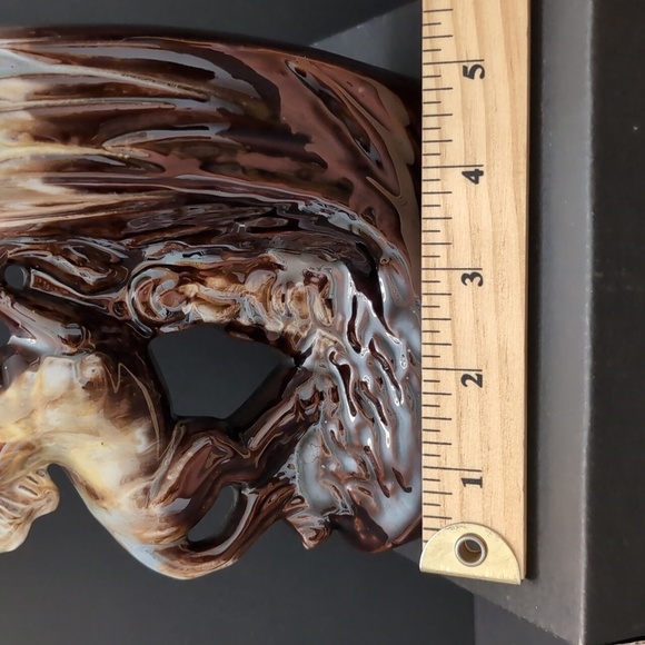 VGT,Elegant Brown Glazed Ceramic Horse Sculpture/Vase. - Picture 10 of 10